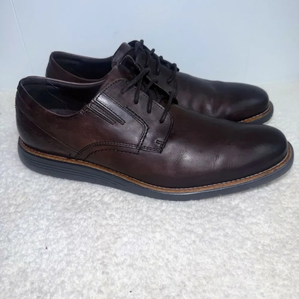 Rockport Total Motion City Plain Toe Men’s Brown Oxfords Shoes Size 12